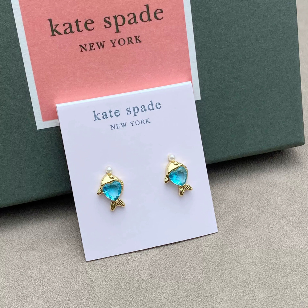 kate spade Heart Zircon Fish Pearl Accent Earrings